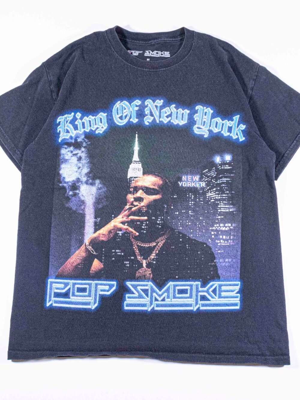 Pop Smoke King of New York T-Shirt Mens Medium Graphic Rap Tee Drill Hip Hop
